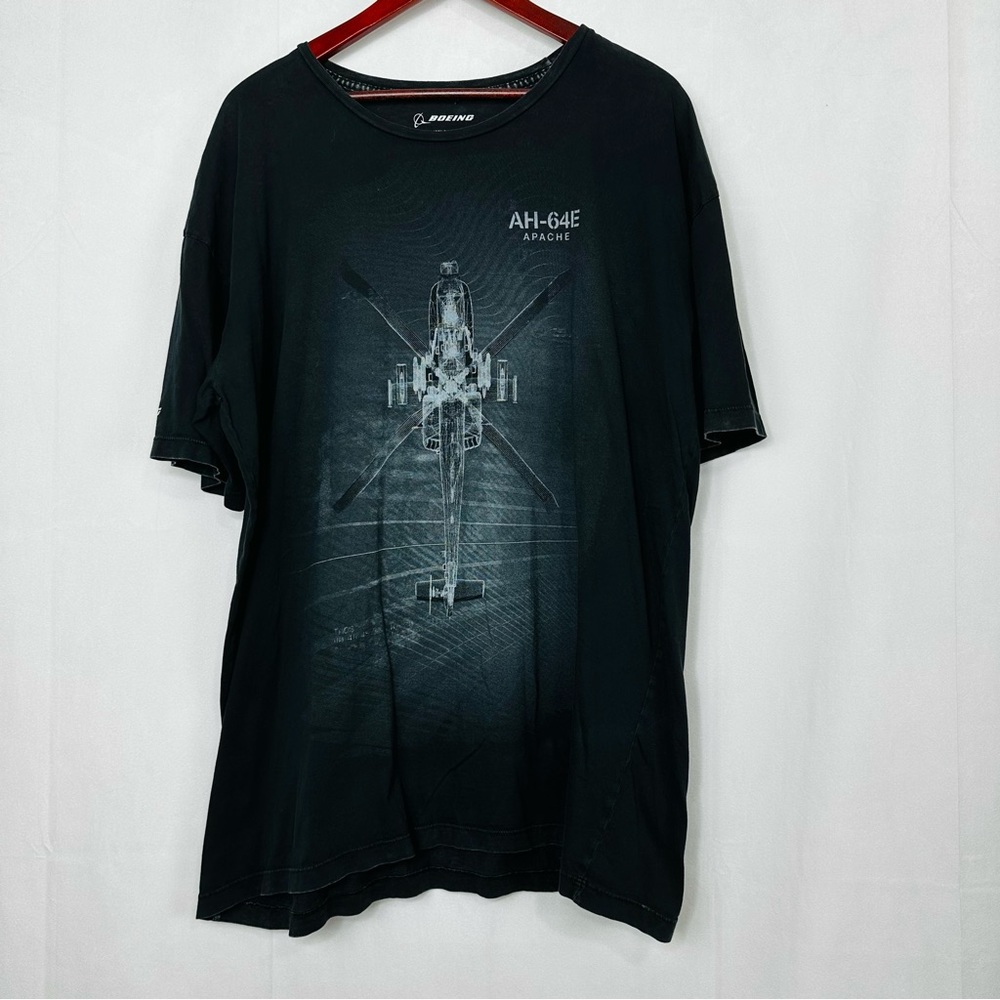 Boeing Apache Shirt Men’s AH-64E Short Sleeve Graphic Military Oversized Black